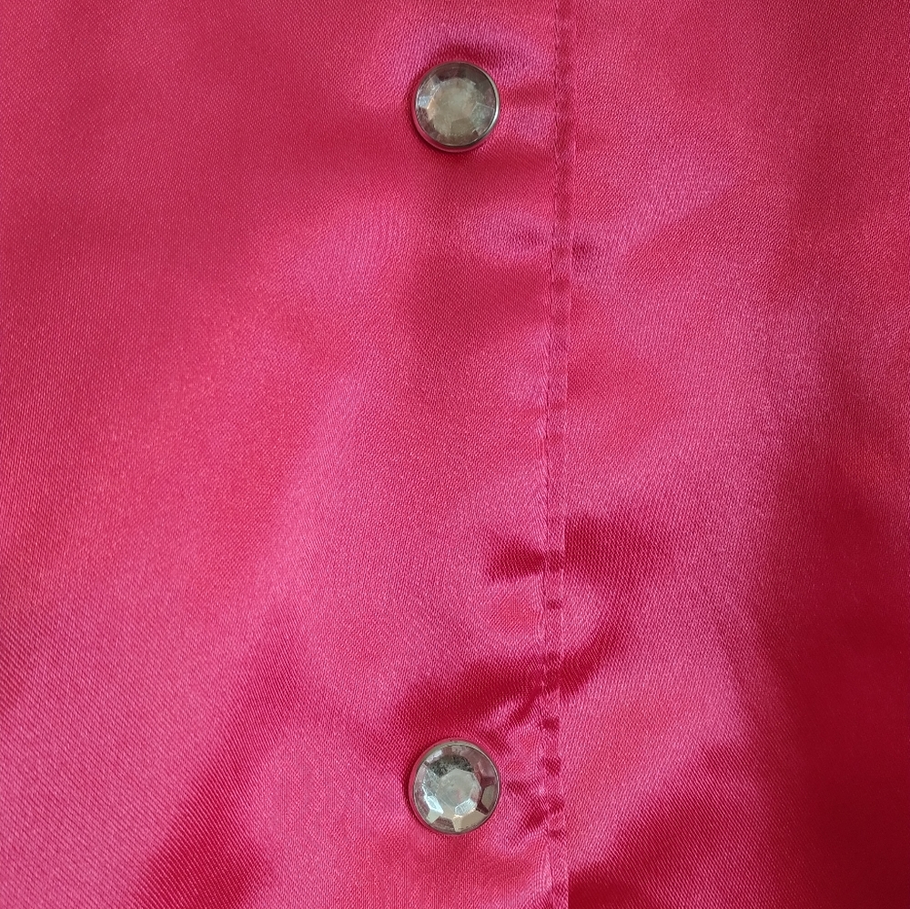 Minnie Mouse Girls Jacket Pink Coat Size 9 10 Satin Bomber Varsity Embroidered - Picture 10 of 13